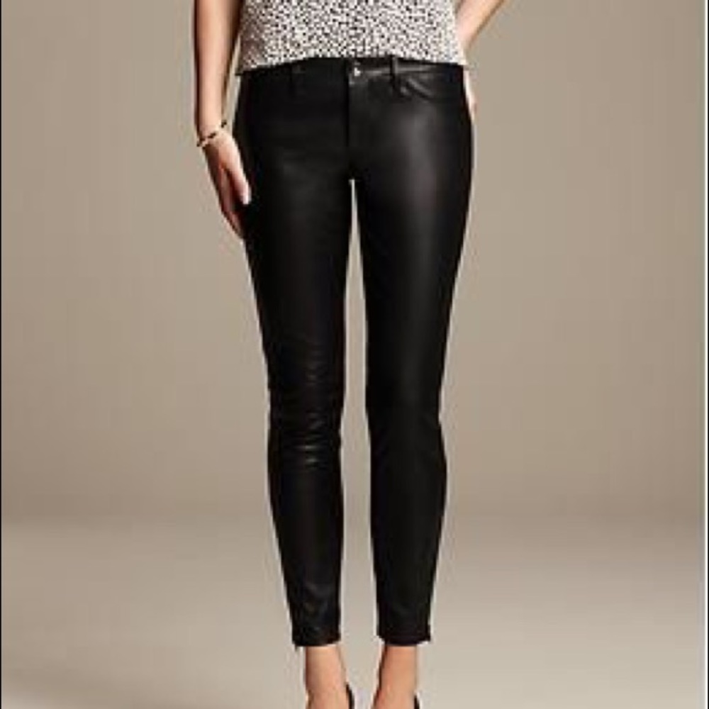 Banana Republic Sloan Fit Faux Leather/Jean pants